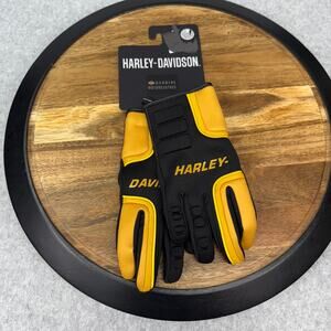 Harley Davidson Gloves Women's Small Waterproof Dyna Knit Mixed Media Yellow